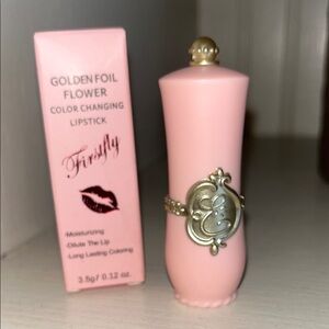 Elegant Pink Lipstick with Gold Accents